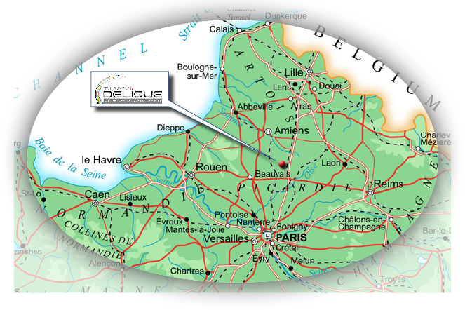 Rayon d'action des établissements Delique